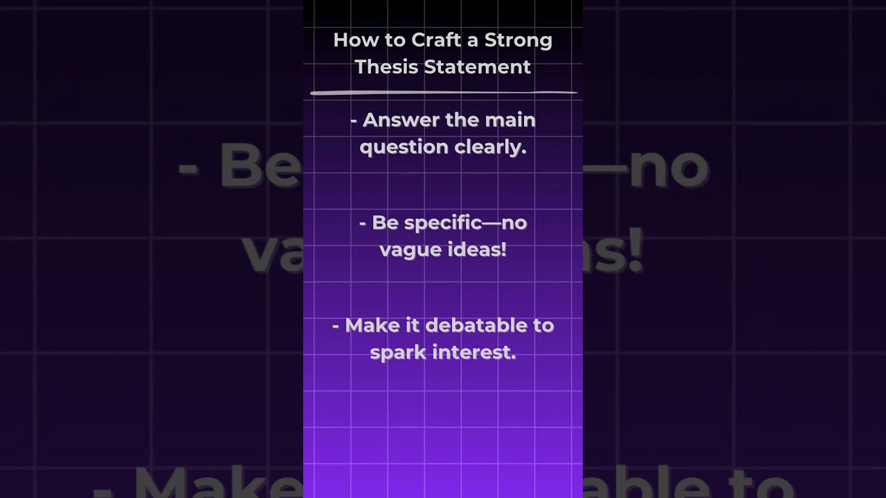 How to Craft a Strong Thesis Statement