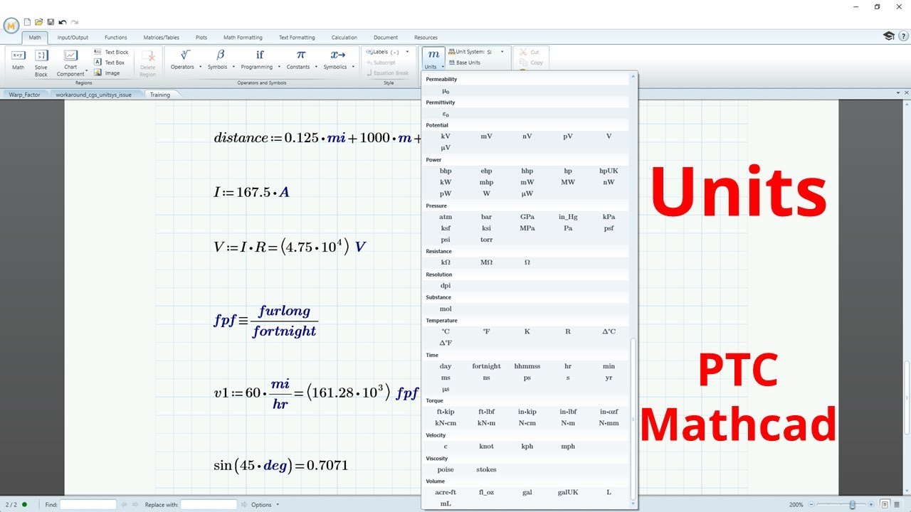 Mathcad Prime - How to Use Units in Engineering Calculations (Tutorial)