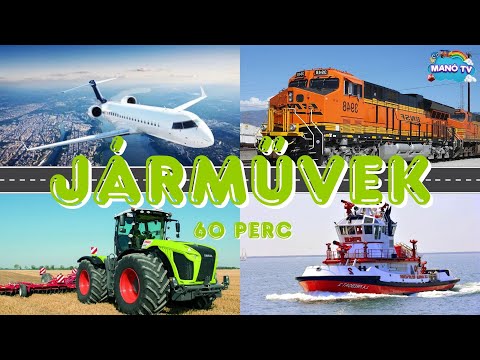 Járművek gyerekeknek - 60 perc fejlesztő és oktató videó gyerekeknek #truck #train #police #plane