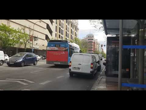 Here is the EMT bus 2297 on the number 53 in Madrid Friday 14 April 2023