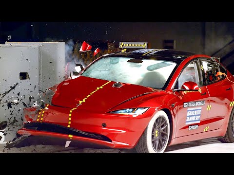 Tesla Model 3 Crash Test (passenger-side)