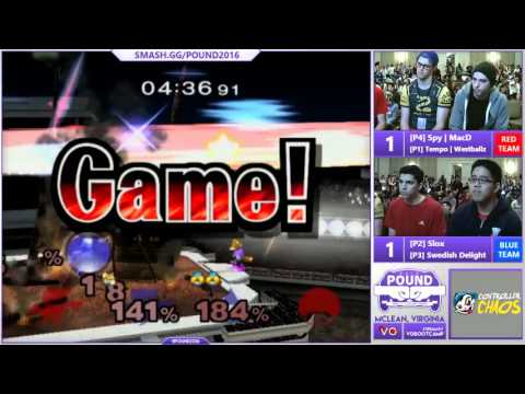 Pound 2016 Doubles - Spy | MacD & Tempo | Westballz Vs. Slox & Swedish - SSBM LS - Smash Melee