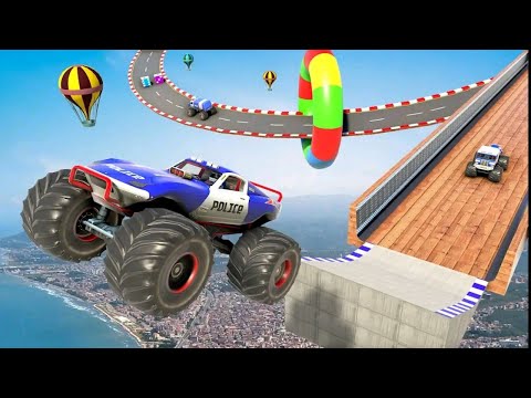 Police Monster Truck Stunt Racing | Police Car Mega Ramp Car Stunt Driving Simulator | Android Games