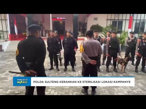 UNIT K9 DITSAMAPTA POLDA SULTENG STERILISASI LOKASI KAMPANYE