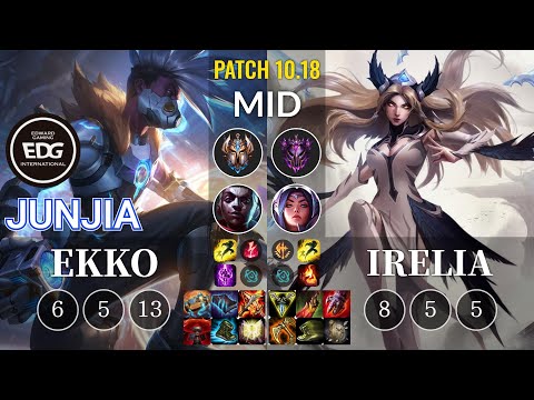 EDG JunJia Ekko vs Irelia Mid - KR Patch 10.18