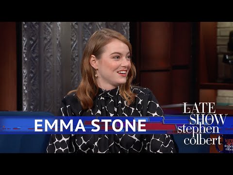 Stephen Colbert Interviews Emma Stone And An Adorable Puppy