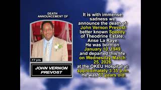 John Vernon Prevost ~ Short Obituary
