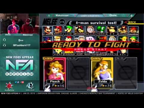 New Foes Appear 4 [1/25/16] - Am LQ: WakenVape (Peach) vs. Chone (Zelda)
