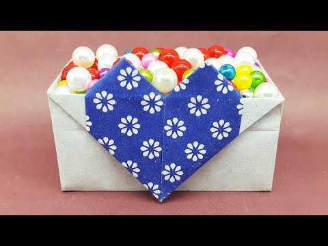 DIY Origami Heart Box Idea - Paper Heart Box making tutorial for Valentine