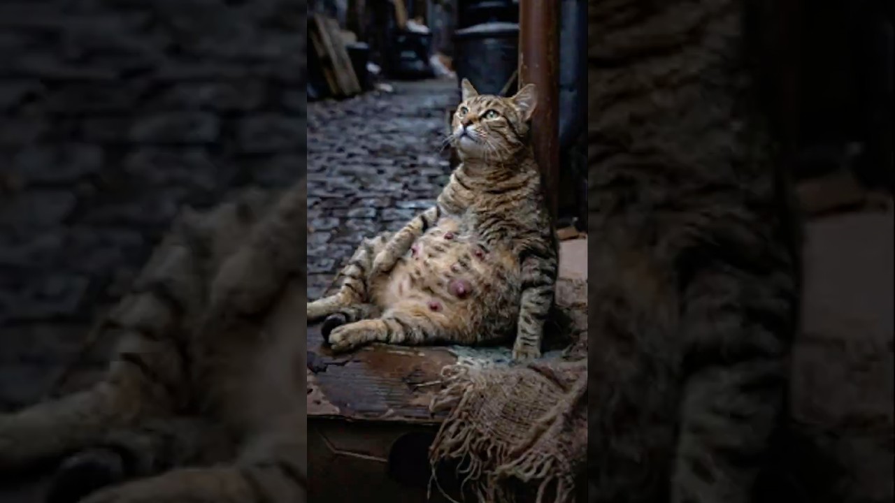 The puppy runs desperately seeking help! A miracle that determines the life or death of a stray cat