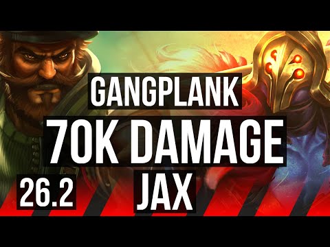 GANGPLANK vs JAX (TOP) | 70K damage, Good KDA: 17/3/11 | KR Master | 26.2