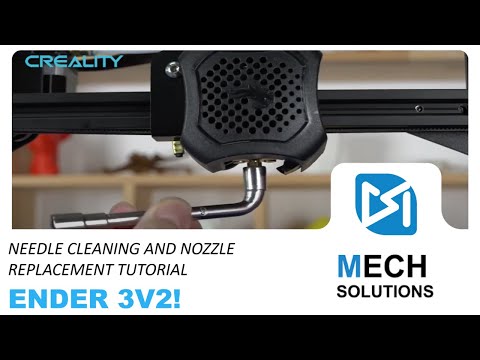 Ender 3 V2 needle cleaning and nozzle replacement tutorial