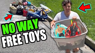 FREE WWE FIGURES! GARBAGE PICKING Toy hunting for marvel legends Retro TOYs, Video Games - HUGE HAUL
