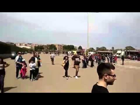 Cagliari vs Brescia  16 04 2016 L' Arrivo del bus del Cagliari allo stadio