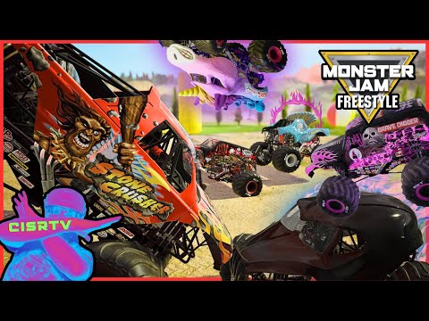 Monster Jam CRAZY Racing, Freestyle, Crashes, & High Speed Jumps #8 | GRAVE DIGGER | Steel Titans 2
