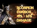 Mortal Kombat 9 Scorpion Combos 41 65 Damage 2015 60 FPS