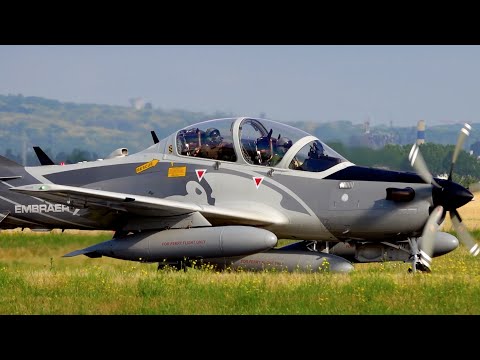 Embraer EMB 314 Super Tucano Taxiing and Takeoff – Powerful Performance!
