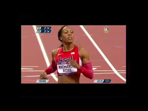Sanya Richards-Ross 200m semi, Shelly-Ann Fraser-Pryce 2012