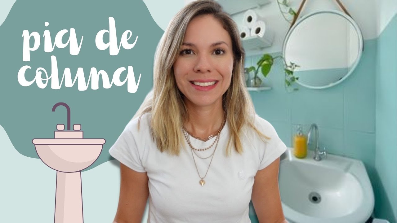Ideias para banheiro simples com pia de coluna