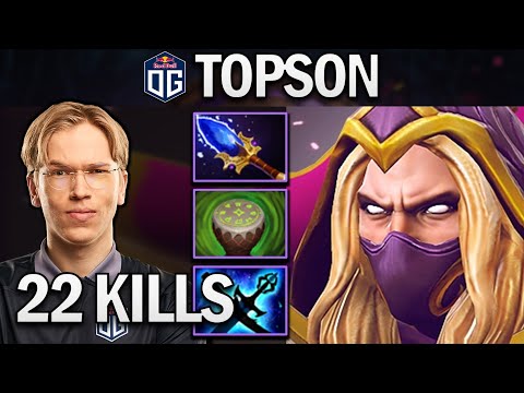 OG.TOPSON INVOKER WITH 22 KILLS - DOTA 2 7.27 GAMEPLAY