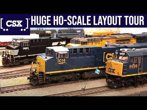 CSX Freight Trains in Stunning HO Scale | Bruce Friedman’s CSX Model Railroad | Full Layout Tour