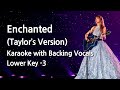Enchanted (Taylor's Version) (Lower Key -3) Karaoke with Backing Vocals