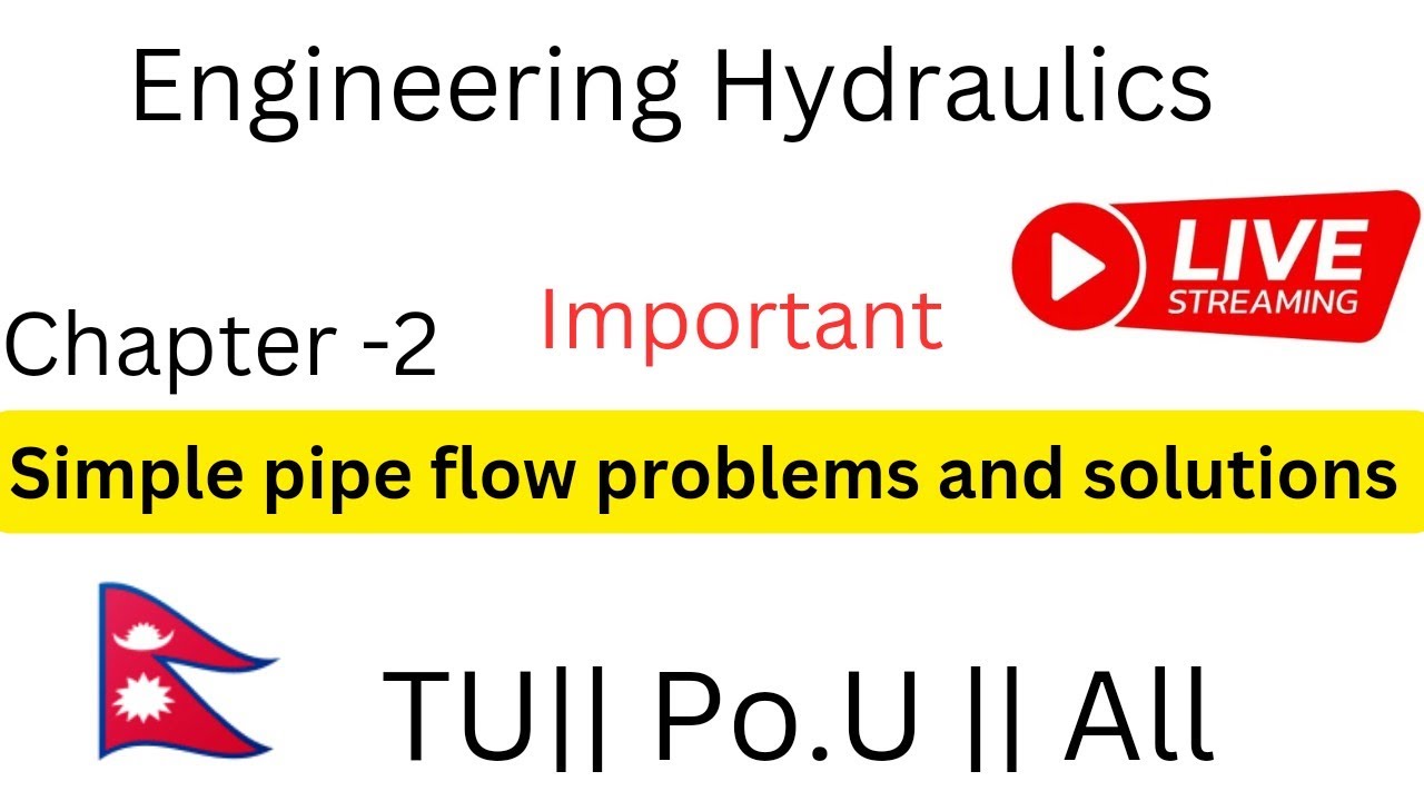 chapter -2 Simple pipe flow problems and solutions|| three types of pipe flow problems|| Hydraulic