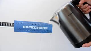 How to install RocketGrip on hockey stick?