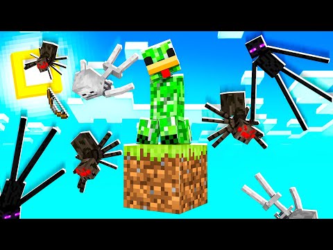 SOPRAVVIVO SOPRA UN SOLO BLOCCO DI MOSTRI - MINECRAFT ITA