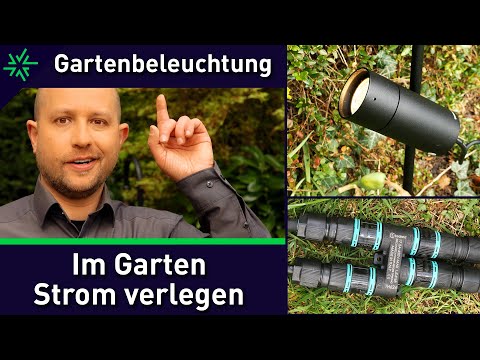 Im Garten Strom verlegen - Gartenstrahler und Erdspießstrahler montieren