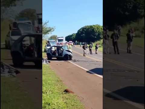 Colisão frontal na BR-369 deixa duas pessoas sem vida e três feridas