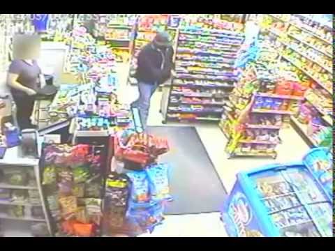 Security camera footage of hold up
