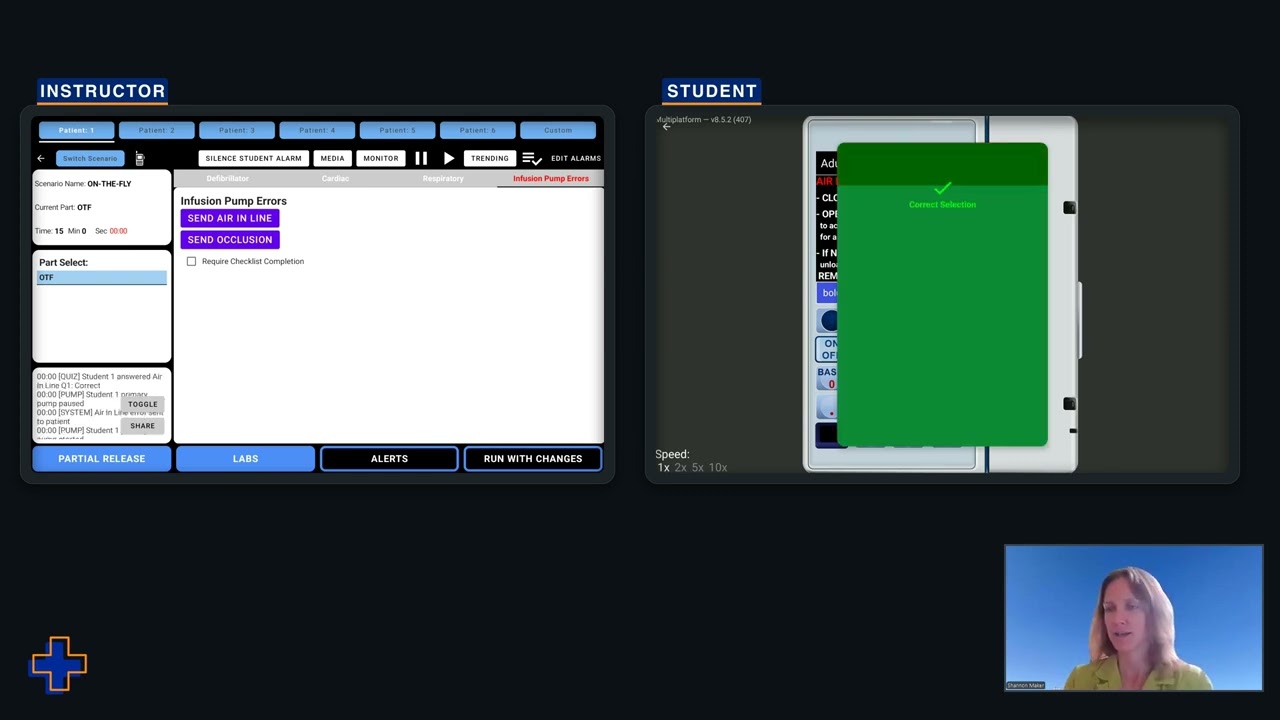 SimVS IV: Instructor-Controlled Pump Errors