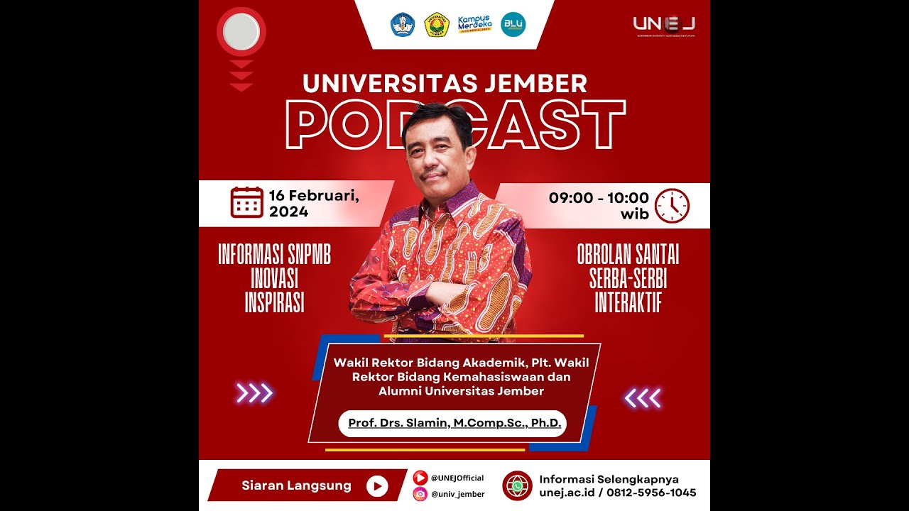 LIVE | Podcast Seputar SNPMB 2024 Universitas Jember
