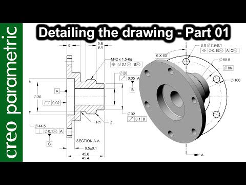 Drawing Detailing in Creo Parametric with GD&T (Part-01) Best Modeling practice