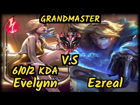EVELYNN vs EZREAL - 6/0/2 KDA JUNGLE GAMEPLAY - NA Ranked GRANDMASTER