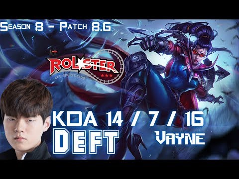 KT Deft VAYNE vs EZREAL ADC - Patch 8.6 KR Ranked