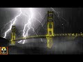 Loud Thunderstorm over Golden Gate Bridge | Rain, Wind, Thunder and Lightning Sounds for Sleeping