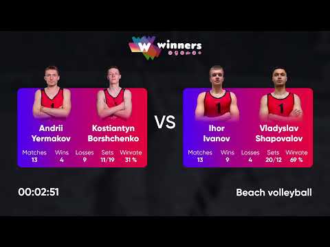 01:40 A. Yermakov / K. Borshchenko - I. Ivanov / V. Shapovalov 31.01.2023 | Winners Beach Volleyball