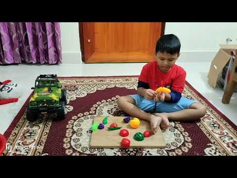 Fun Learning Names of Fruit and Vegetables Wooden Toy Cutting Fruit Education videos Fun for Kids।।