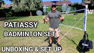 Patiassy Professional Badminton Set with 4 Carbon Aluminum Rackets