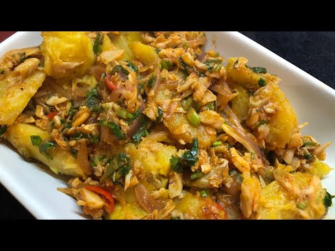 Sweet ripe plantain and salt fish stew