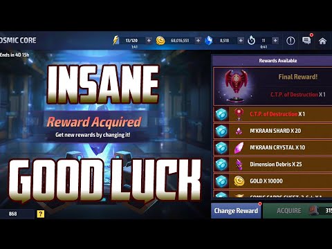 Cosmic Core Insane Good Luck Free C.T.P Without Using Crystal - MARVEL Future Fight