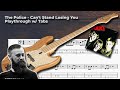 The Police - Can't Stand Losing You (Bass Cover) (Lesson w/ Tabs)