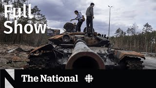 CBC News: The National | Ukraine war crimes, Pandemic burnout, Etsy strike video