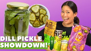 Dill Pickle Flavor SNACKS Review Pringles Deep River Lay's Flaming Hot Kettle Brand ✦NoshFinder✦