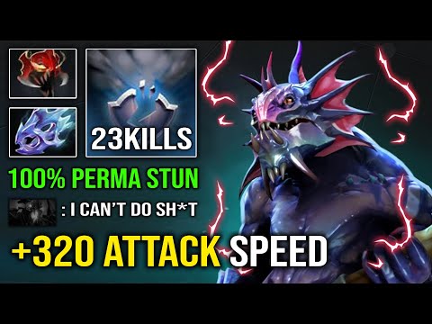 WTF +320 ATTACK SPEED 100% Perma Stun Hard Carry Slardar OP Hit Like a Truck 7.32d Dota 2