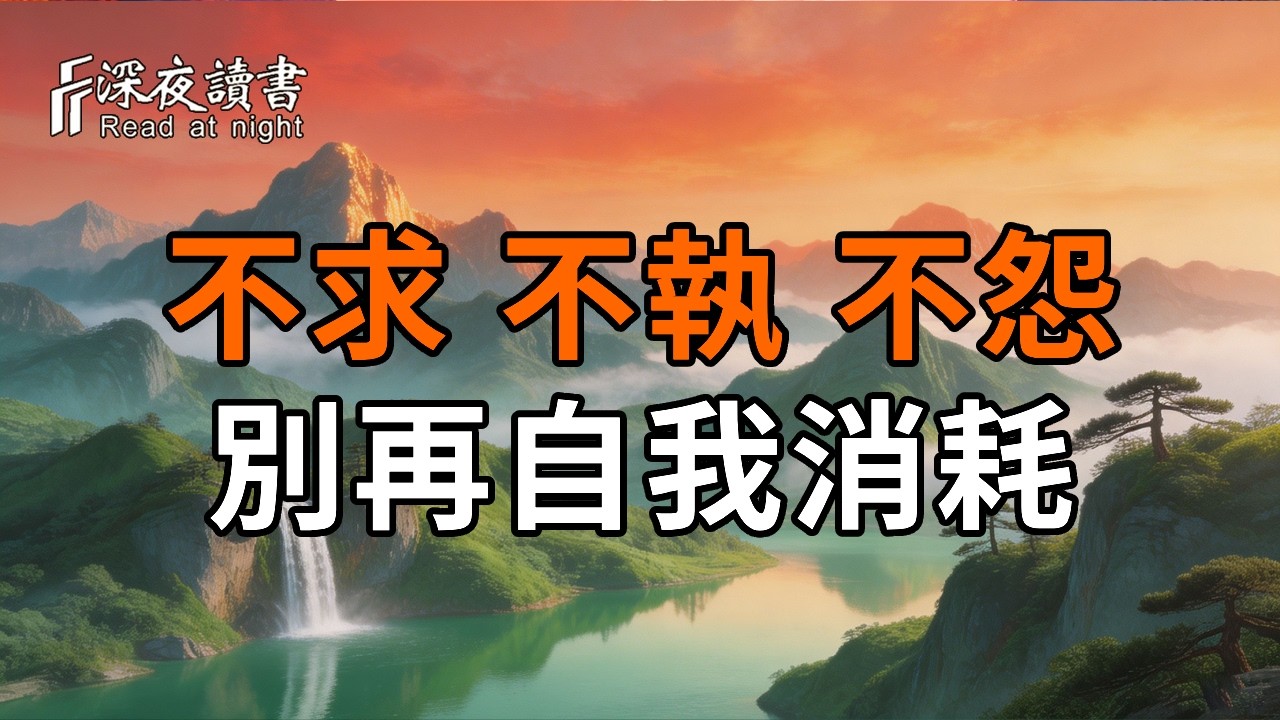 別再自我消耗了！這才是掌控命運的最強心法。凡事不求、不執、不怨，後半生你會活得通透無比！【深?