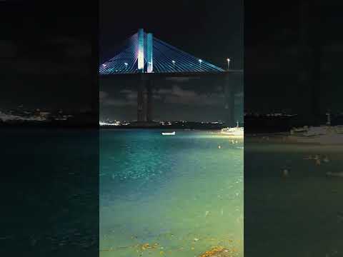 Noite na Praia da Redinha com vista da Ponte Newton Navarro | Natal RN iluminada