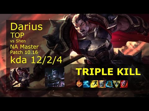 Darius vs Shen Top - NA Master 12/2/4 Patch 10.16 Gameplay